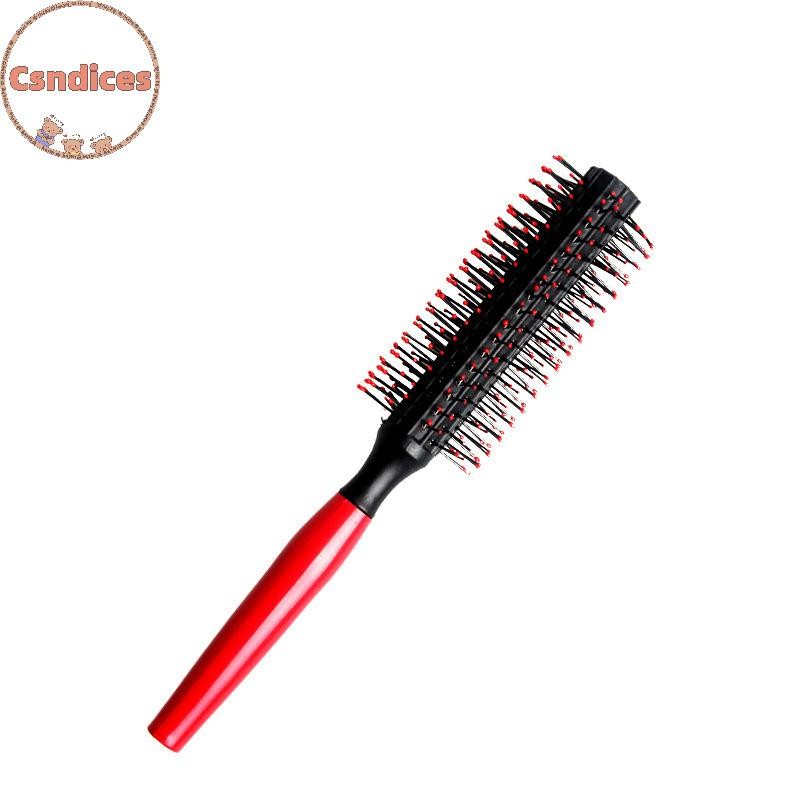 Csndices เกลียวพลาสติกมืออาชีพแปรงกลม Quiff Roller หวีผมหยิกทรงผมนวด Hairbrush Dressing Salon หวีตัดผม TH