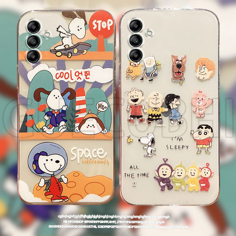เคสโทรศัพท์ Samsung Galaxy S24 FE A55 A06 A16 A35 A25 A15 5G ใหม่ 2024 ตลกการ์ตูนขี้เกียจ Snoopy เพื่อนรูปแบบซิลิโคนนุ่มโปร่งใสเคสโทรศัพท์ Samsung A55 5G ฝาครอบกรณี
