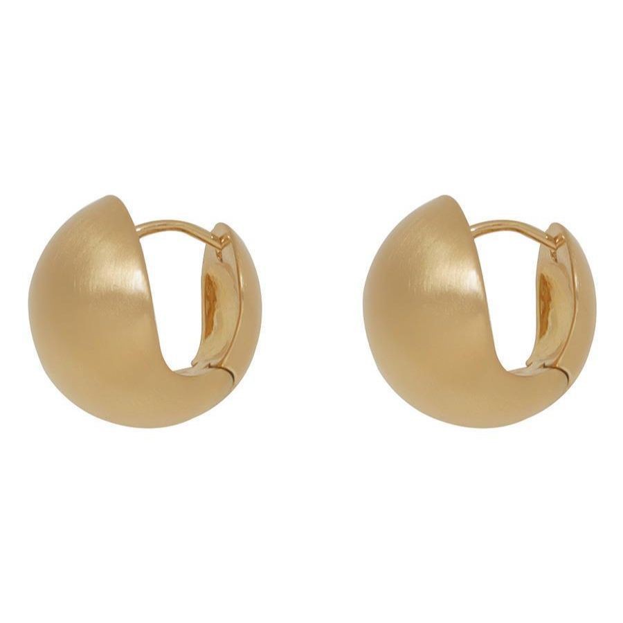 ต่างหู เวอร์ชั่นเกาหลี Brushed Matte Matte ครึ่งวงกลมต่างหูสุภาพสตรีเครื่องประดับ - รูปที่ 3