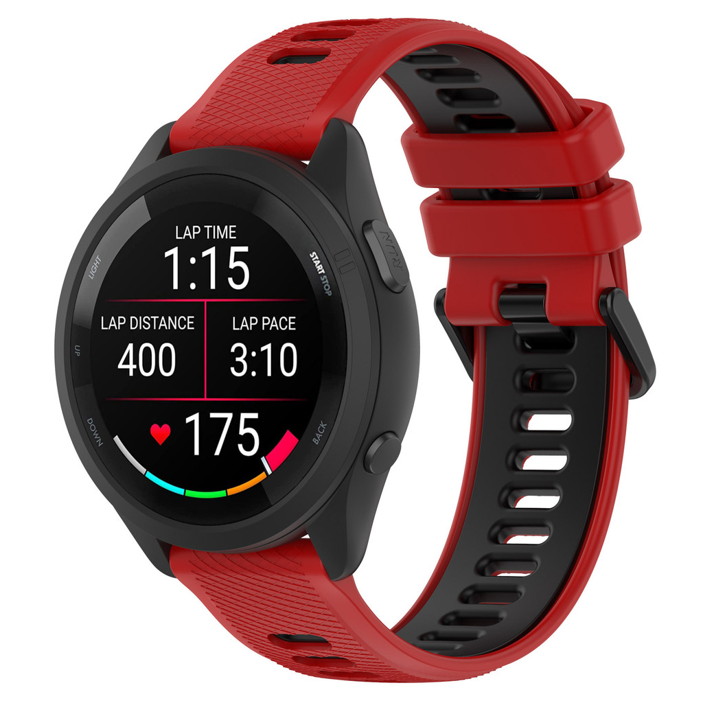สายนาฬิกาAmazfit GTS4 GTS4mini GTS3 GTS2 GTR2 GTR GTR3 GTR4ชิลิโคนสองสีGarmin 245 245s 255s 265 265s