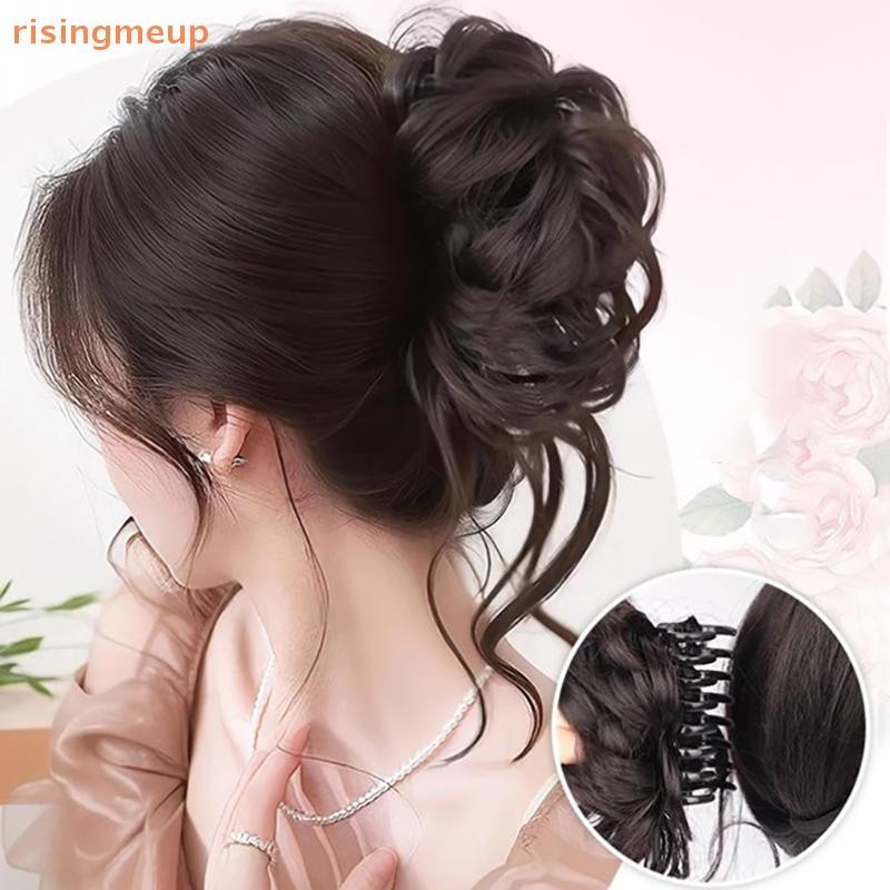 [risingmeup] ผู้หญิงสังเคราะห์ผม Bun Bud วิกผมกระเป๋า Claw คลิปเพื่อเพิ่มผม Pony Tail ชิ้นผมทุกวัน Party เครื่องมือจัดแต่งทรงผมเหมือนจริง