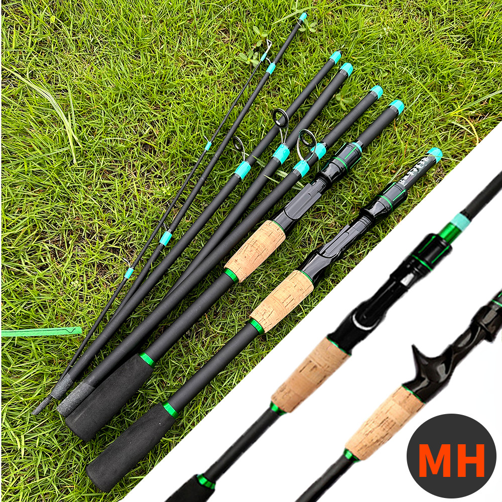 GHOTDA 4/5 ส่วน Ultralight Spin/Cast Lure Fishing Rod 1.8/2.1M เหยื่อน้ําหนัก 3.5-14g แบบพกพาคาร์บอน