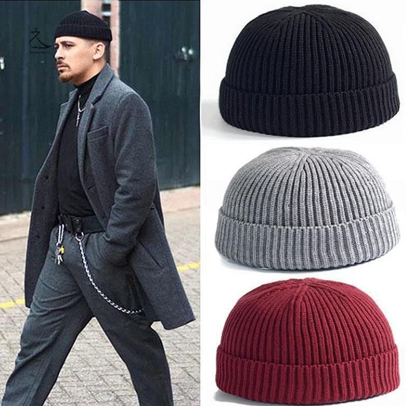 [HSSL] หมวกบีนนี่ผู้ชายผู้หญิง Unisex Warm Ribbed ฤดูหนาวเปลี่ยนสกีหมวกชาวประมง Docker ใหม่ MCL7717