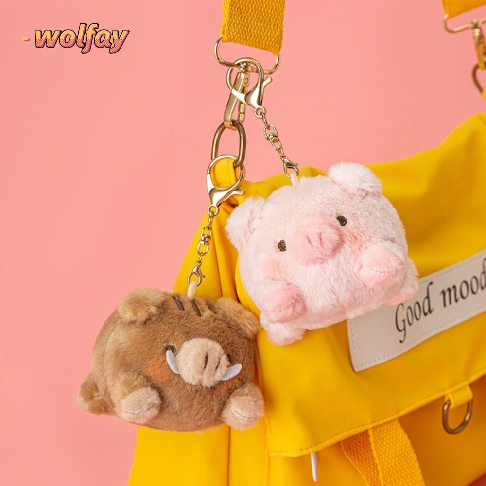 พวงกุญแจตุ๊กตาสัตว์ตุ๊กตา WOLFAY แฟชั่น Kawaii Piko PigDoll จี้ ตกแต่งกระเป๋า Diy น่ารัก