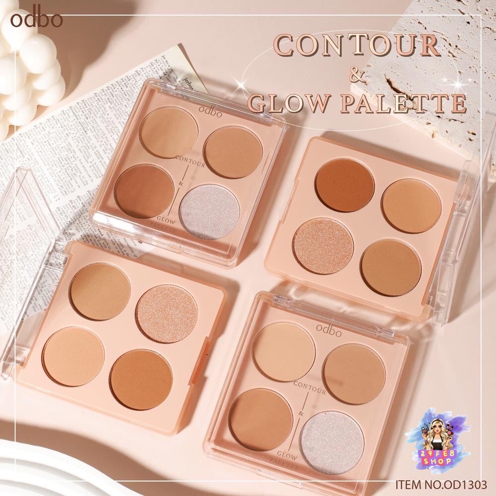 Odbo Contour & Glow Palatte OD1303 โอดีบีโอ คอนทัวร์ แอนด์ โกลว พาเลท 💓