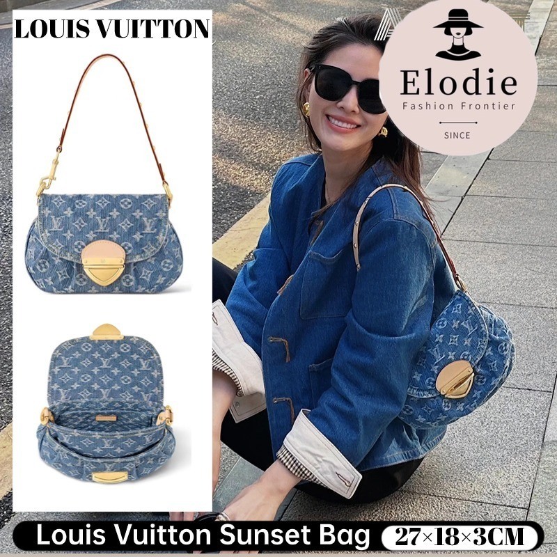 หลุยส์วิตตอง Louis Vuitton Sunset Bag M46829# กระเป๋าถือสตรีผ้ายีนส์ LV bag