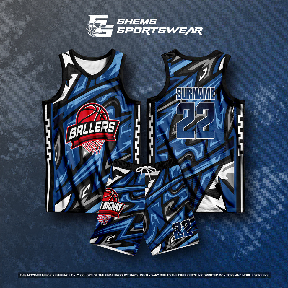 Blue Black gradient ballers CUSTOM sublimation Basketball JERSEY ชุดกีฬา
