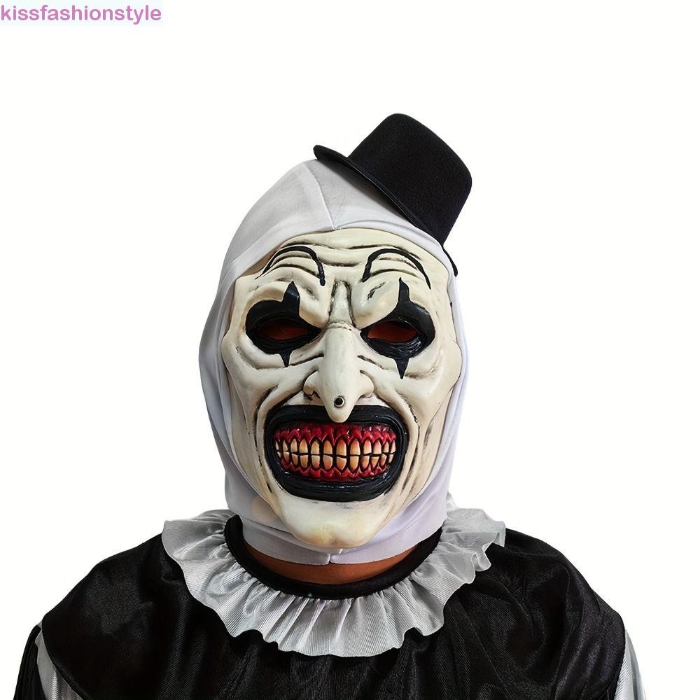 Kissfashionstyle ฮาโลวีน Bloody Clown หน้ากาก, รายละเอียดสดใส Spooky Full Face Latex หน้ากาก, ความคิดสร้างสรรค์น่ากลัวสมจริงเล่นตามบทบาทหน้ากากเครื่องแต่งกายบาร์คลับ Rave Party