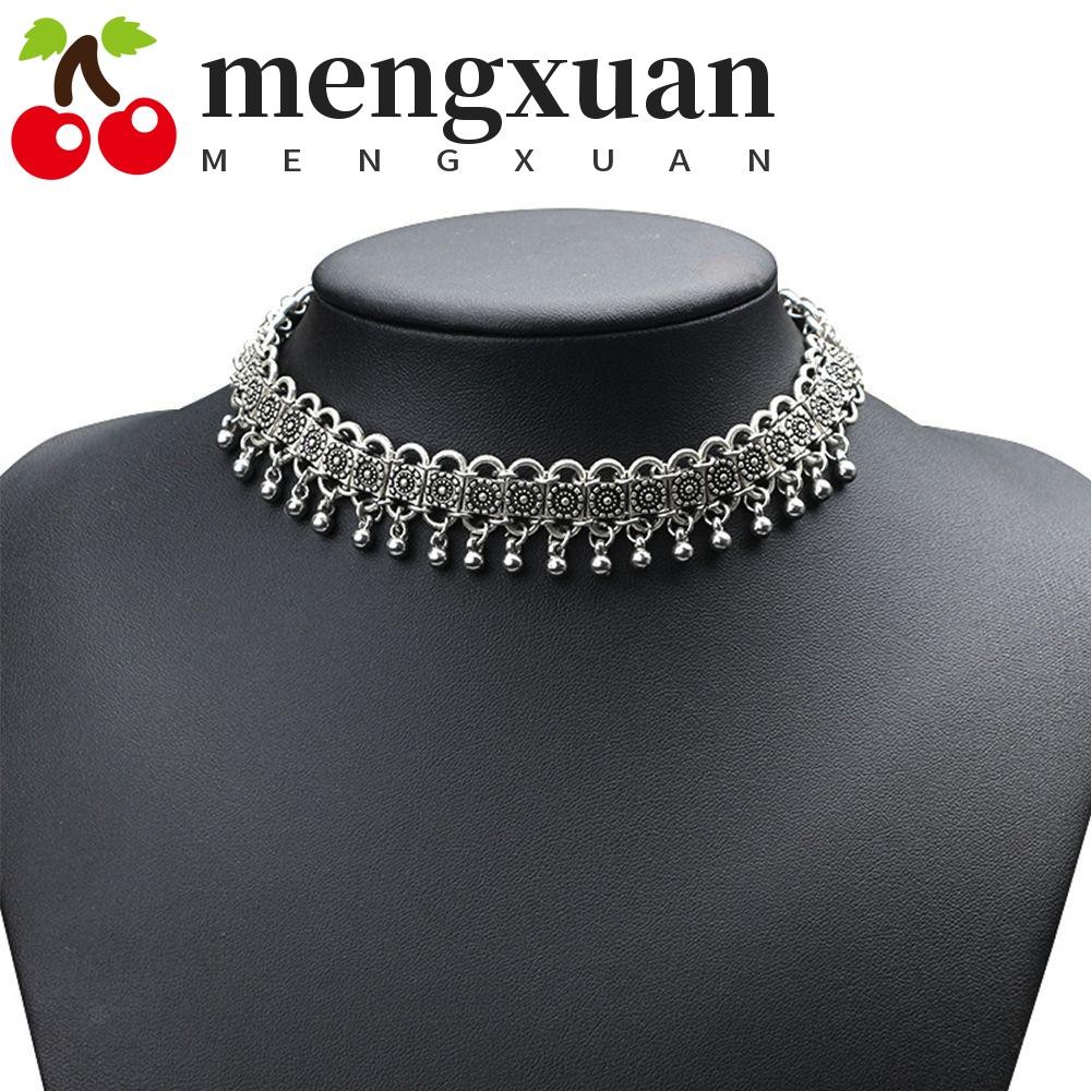 Mengxuan โซ่คอ Hippy Punk Statement Choker แฟชั่น Bib Chunky Charm สร้อยคอ