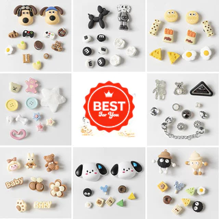 เครื่องรางรองเท้าการ์ตูน DIY สําหรับรองเท้ารู - อุปกรณ์ตกแต่งแบบถอดได้ 3 มิติน่ารัก