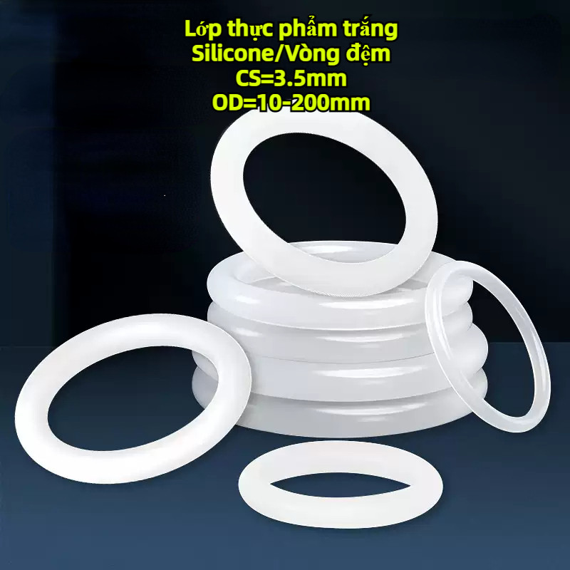[FTH1] CS3.5mm * OD10-200mm Vmq ORing O-ring แหวนยางซิลิโคน โอริง ปะเก็นแหวนซีล สีขาว แบบเปลี่ยน / ป