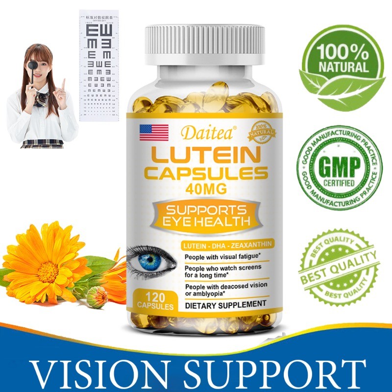 Daitea Lutein Is An อาหารเสริมวิตามินบํารุงสายตา ลูทีน ช่วยบรรเทาความเมื่อยล้าของดวงตาและแห้งกร้านและปรับปรุงวิสัยทัศน์ ผลิตภัณฑ์นี้บรรจุ Lutein ในแคปซูล Its