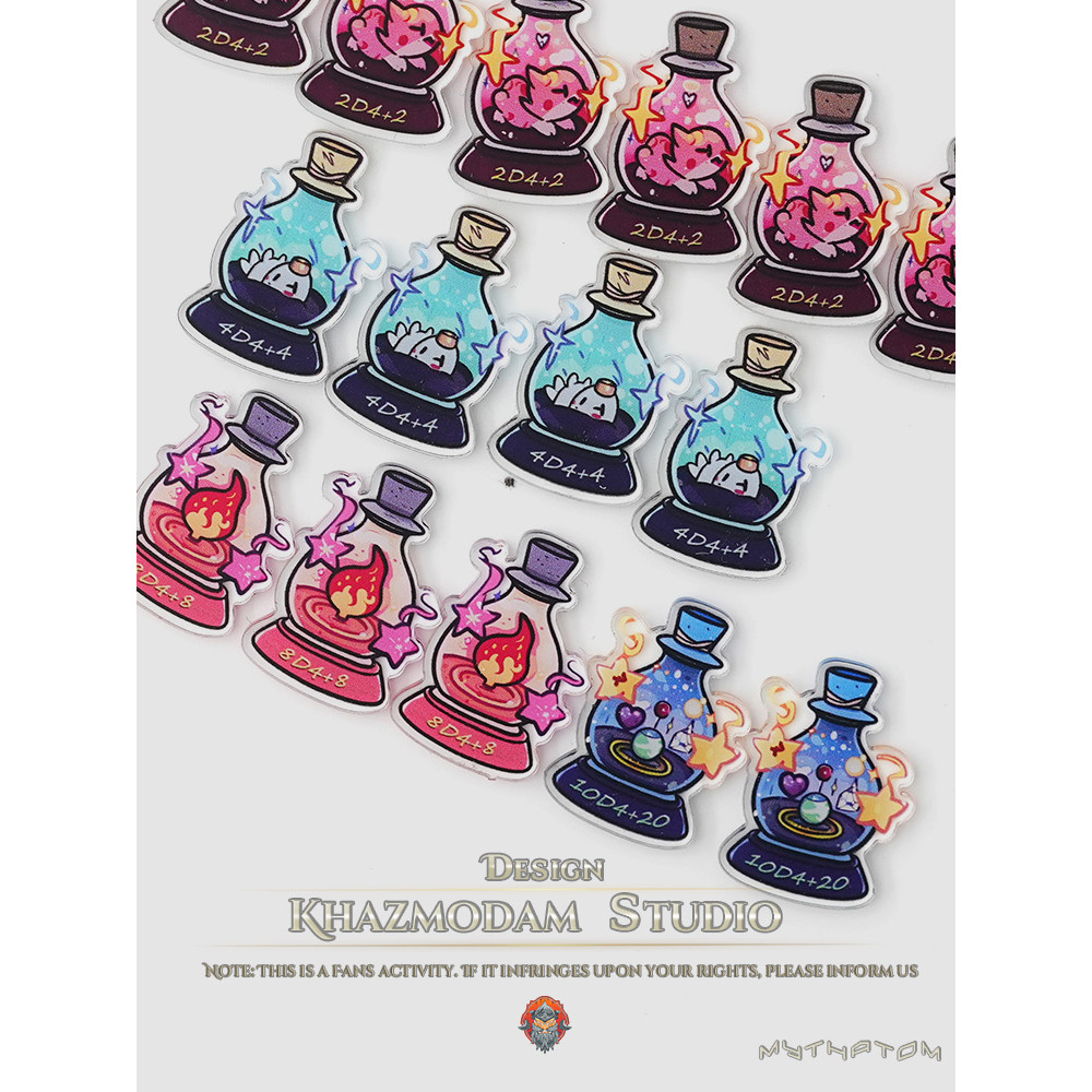 อุปกรณ์เสริมเกมกระดาน TRPG DND ขวดเลือด token Props 5E อะคริลิค D & D อุปกรณ์เสริมเกม