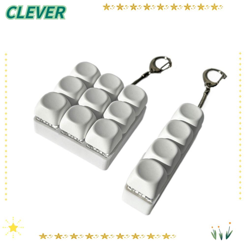 CLEVER ฝาครอบคีย์บอร์ดนิ้ว,บรรเทาความเครียด Keycap Fidget พวงกุญแจ, ปุ่มคีย์บอร์ด DIY 4/9Keys Clicker ของเล่นผู้ใหญ่