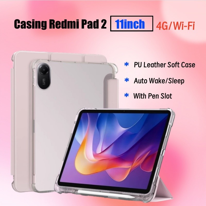เคส Redmi Pad 2 11 นิ้ว 4G/Wi-Fi พร้อมช่องเสียบปากกาแม่เหล็กป้องกัน Xiaomi Redmi Pad 2 เคสด้านหลังโป