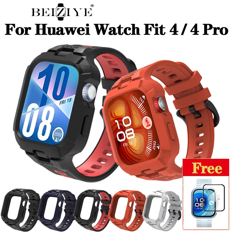 ซิลิโคน WatchBand สําหรับ Huawei Watch Fit 4 Smartwatch กรอบสําหรับ Huawei Fit 4 Pro กรณี Protector 