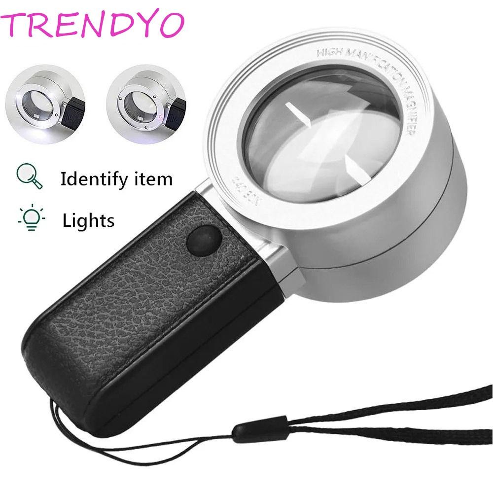 TRENDYO 30X แว่นขยาย, 4 ไฟ LED แว่นตามือถือแว่นขยาย, Professional Double Llayer เลนส์ Loupe HD แว่นขยายอ่านหนังสือเครื่องประดับ Loupe แก้ว