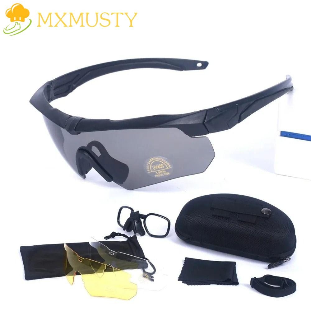 MXMUSTY แว่นตาขี่จักรยาน แบบโพลาไรซ์ ป้องกัน UV พร้อมเลนส์เปลี่ยนได้ สำหรับผู้ชายและผู้หญิง ใช้งานได้หลากหลาย เช่น ขับรถจักรยานยนต์ และตกปลา
