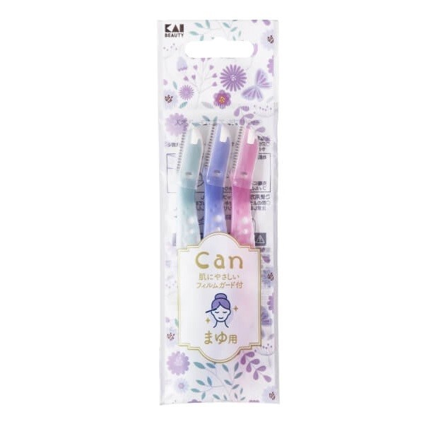 KAI CAN BUBBLE ML RAZOR 3 PCS / มีดโกนลายบับเบิ้ล ใบมีดขนาดสั้นเหมาะสำหรับกันคิ้ว