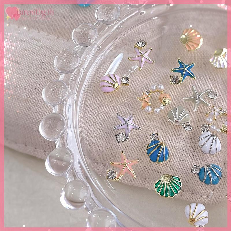 RENBG 5 ชิ้น Sea Charms ปลาดาวตกแต่งเล็บ Rhinestones Rivets หินไข่มุก Clam Mussel โลหะฤดูร้อนเล็บอะไหล่ออกแบบอุปกรณ์เสริม TH ราคา ถูกที่สุด ดีลบีเคเค แกลเลอรีภาพที่ 4
