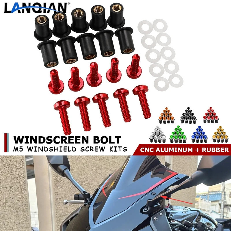 สําหรับ Kawasaki Ninja 500 300 400 650 ZX-4RR ZX-6R ZX-4R ZX4RR ZX6R ZX4R 5 มม.10PCS กระจกสลักเกลียว