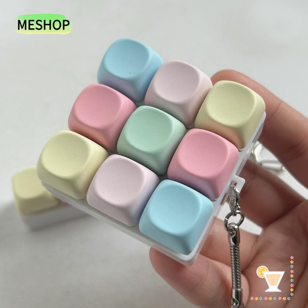 MESHOPTH คีย์บอร์ดนิ้ว, 4/9 คีย์ Keycap Fidget พวงกุญแจ, Gadget Pass เวลาความเครียดบรรเทาของเล่นหยิกผู้ใหญ่