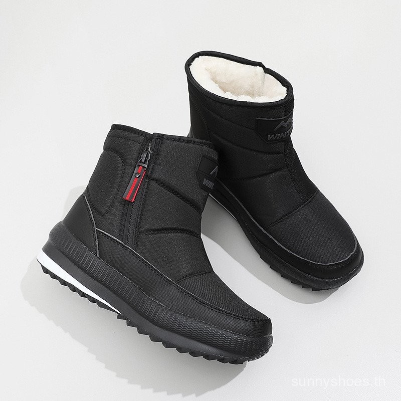 2025 ฤดูหนาวกลางแจ้งหิมะรองเท้าผู้ชายลื่นนุ่ม พื้นรองเท้า กํามะหยี่กันน้ําผู้ชายอบอุ่นที่เดินทางมาพักผ่อนหิมะรองเท้า คาเซอร์