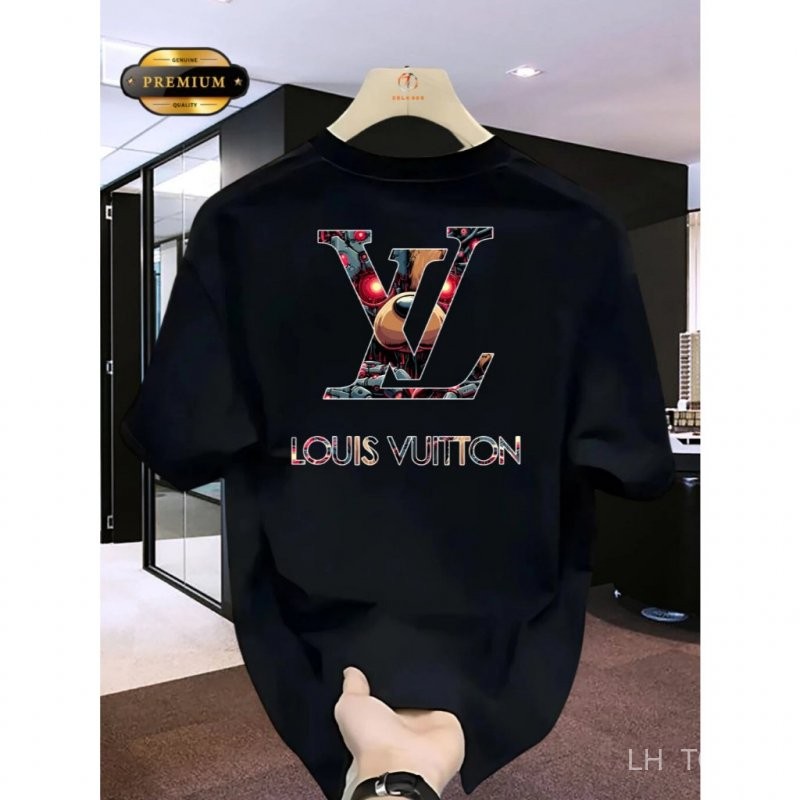 LH เสื้อยืดผู้ชาย Tops เสื้อยืดขนาดใหญ่สําหรับผู้ชาย Black Distro Short Sleeve Cool official store o