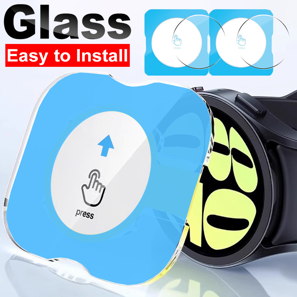 ติดตั้งง่ายกระจกนิรภัยสําหรับ Samsung Galaxy Watch 8 7 6 5 4 44 มม.40 มม.Watch8 คลาสสิก 46 มม.ป้องกันหน้าจอ Anti-scratch ความแข็ง Watch8 ฟิล์ม