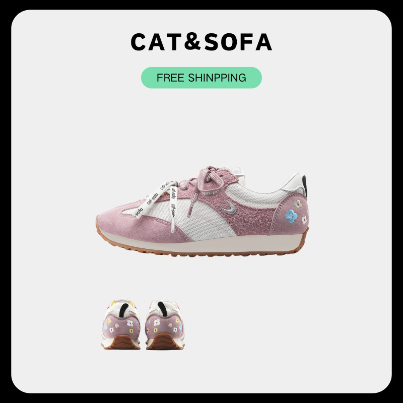 CAT&SOFA [พร้อมส่ง] Cat and Sofa Cortez รองเท้ากีฬา Sneakers Gray Purple Jogging Breathable Outdoor 