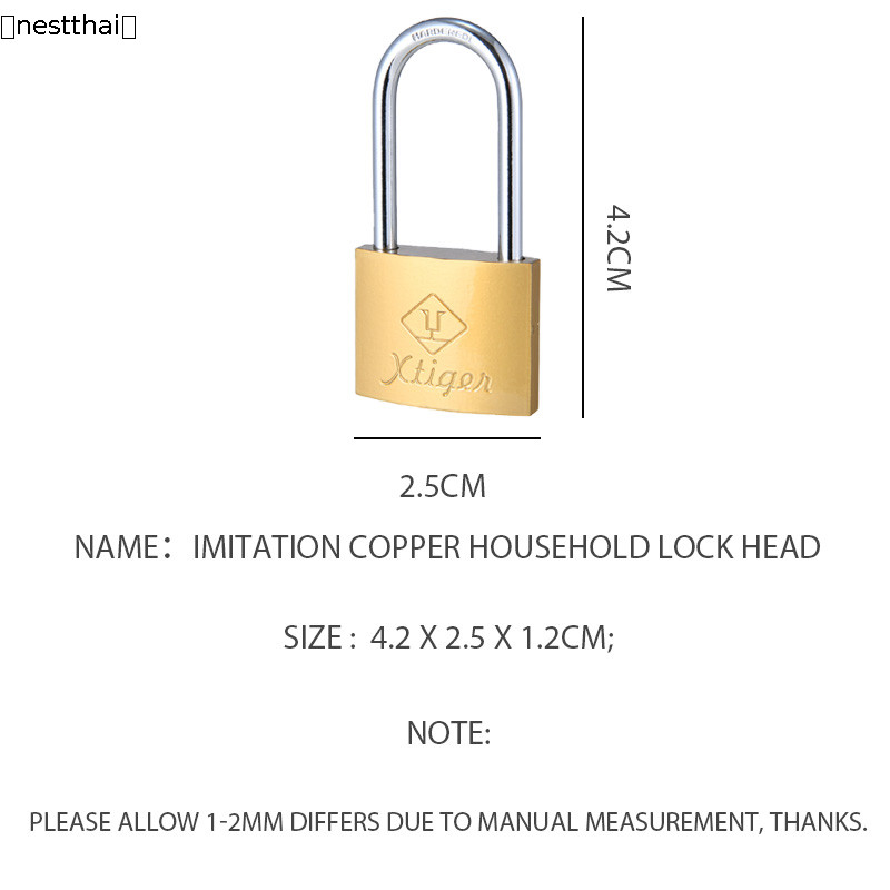 🍉nestthai🍉 Iron Padlock  Student Household Lock  Imitation Copper Lock 25 MM Padlock
