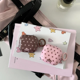 IMD Pink Coffee Star พร้อมจี้หูฟังสําหรับ AirPods 1 2 3 4 Pro หูฟังไร้สายบลูทูธสําหรับ AirPods Pro2 กันกระแทกฝาครอบป้องกันปลอก