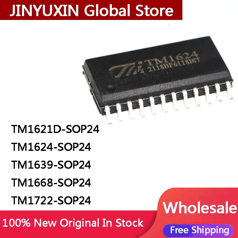 1-5PCS TM1621D TM1624 TM1639 TM1668 SM1668 TM1722 SOP24 ไดร์เวอร์ LED ชิป IC ในสต็อกขายส่ง