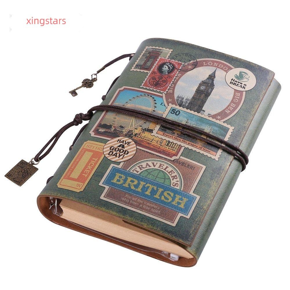 XINGSTARS Journal, Refillable Vintage Traveler Notebook, Travel Diary Leather Classic Writing Pads Gift