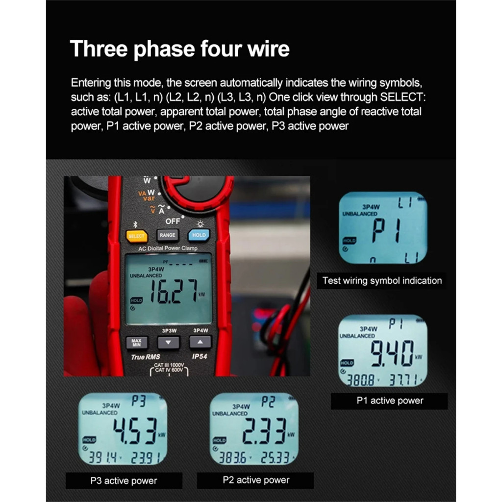 UNI-T UT219P (แท้  ส่งจากไทย) คลิปแอมป์ แคล้มป์มิเตอร์ ดิจิตอล AC 1kV 1kA กิ๊ปแอมป์ 5มม. AC Digital Power Clamp Meter ราคา ถูกที่สุด ดีลบีเคเค แกลเลอรีภาพที่ 7