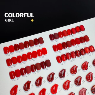 【พร้อมส่ง】NF-022| เบอร์ 1-24 สีเจลสีแดง แบบแยกขวด NebulNFlow｜สีเจลไซรัป /สีเจลกลิซเตอร์/สีเจลพื้น/สีเจลแคทอาย ต้องอบ แน่น วิบวับ สวยมาก