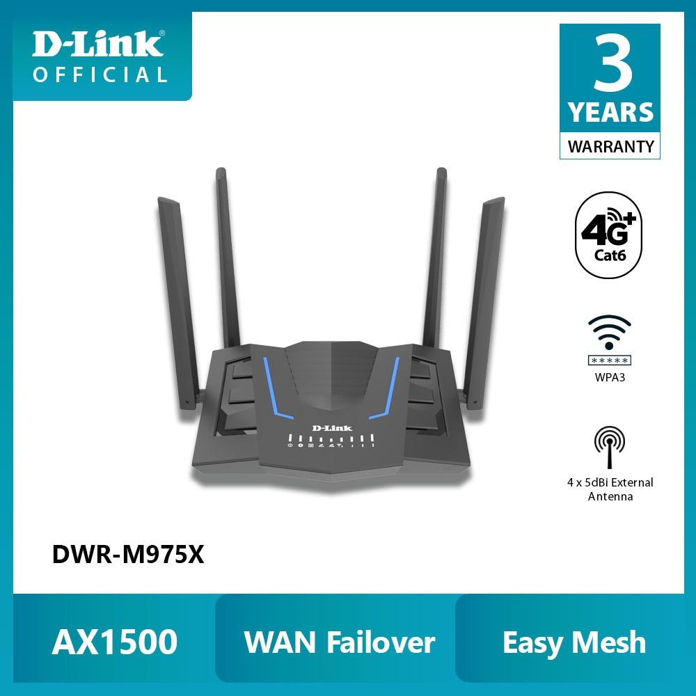 เราท์เตอร์ใส่ซิม AX1500 D-LINK DWR-M975X LTE Cat 6 Wi-Fi 6