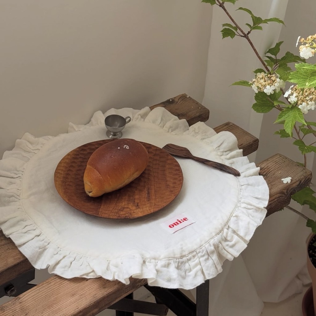 Ins Lace Round Placemat น่ารักเกาหลีผ้ากอซ Coaster ฉนวนกันความร้อน Anti-scalding Pad ยิง Pro