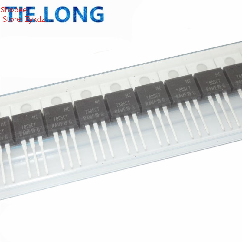 10 ชิ้น MC7805CT TO220 7805CT MC7805CTG TO-220 MC7805 ตัวควบคุมสามทาง