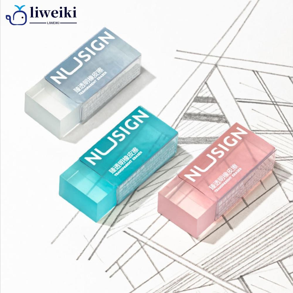 LIWEKI น่ารักโปร่งใสยางลบสําหรับเด็กเรียบง่ายสีทึบยางลบดินสอยางลบกลับไปโรงเรียนน่ารักอุปกรณ์นักเรียน