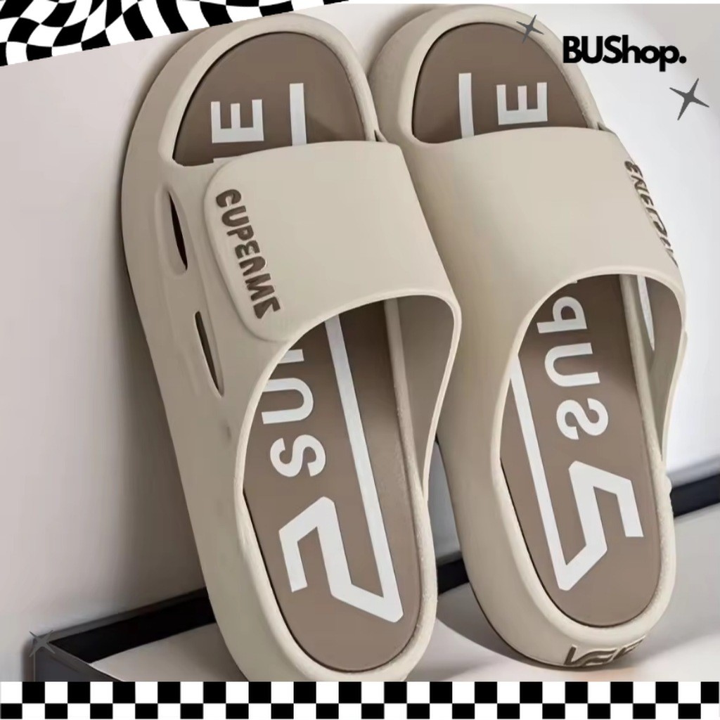 Suprerme รองเท้าแตะแบบสวม มาใหม่ ระบายอากาศดี รองเท้าแตะแฟชั่น พื้นนุ่มไม่ลื่น ขนาด 40-45 S-8918