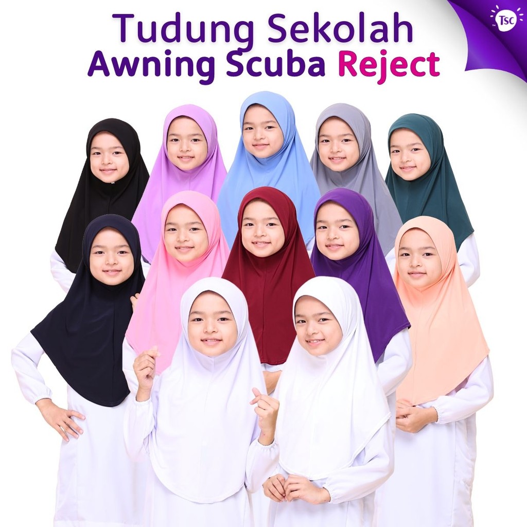TUDUNG REJECT KILANG ชุดกันสาด Sekolah Scuba Reject