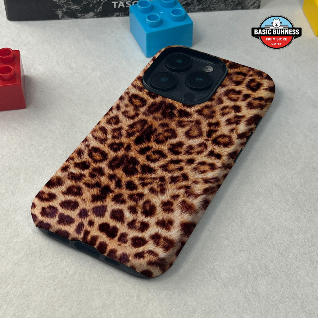 จอแสดงผลเนื้อเสือดาว เคสโทรศัพท์ 2-in-1 พิมพ์ลายมีสไตล์ ใช้งานได้กับ iiPhone16/15/14/13/12/11 Pro Ma