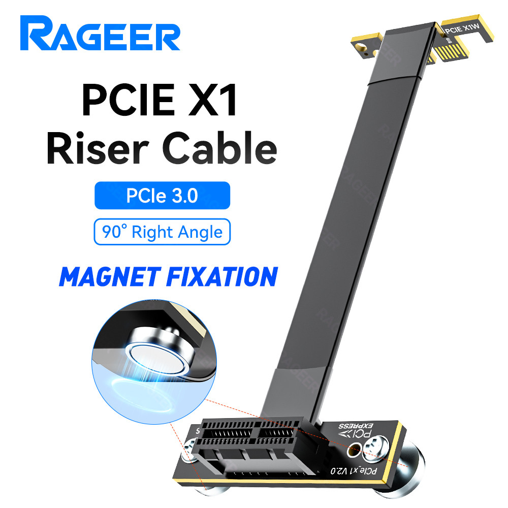RAGEER PCIe 3.0 x1 ถึง M.2 NVMe อะแดปเตอร์ 10 ซม. 90° สายเคเบิล ใช้งานได้กับอะแดปเตอร์ WiFi & M.2