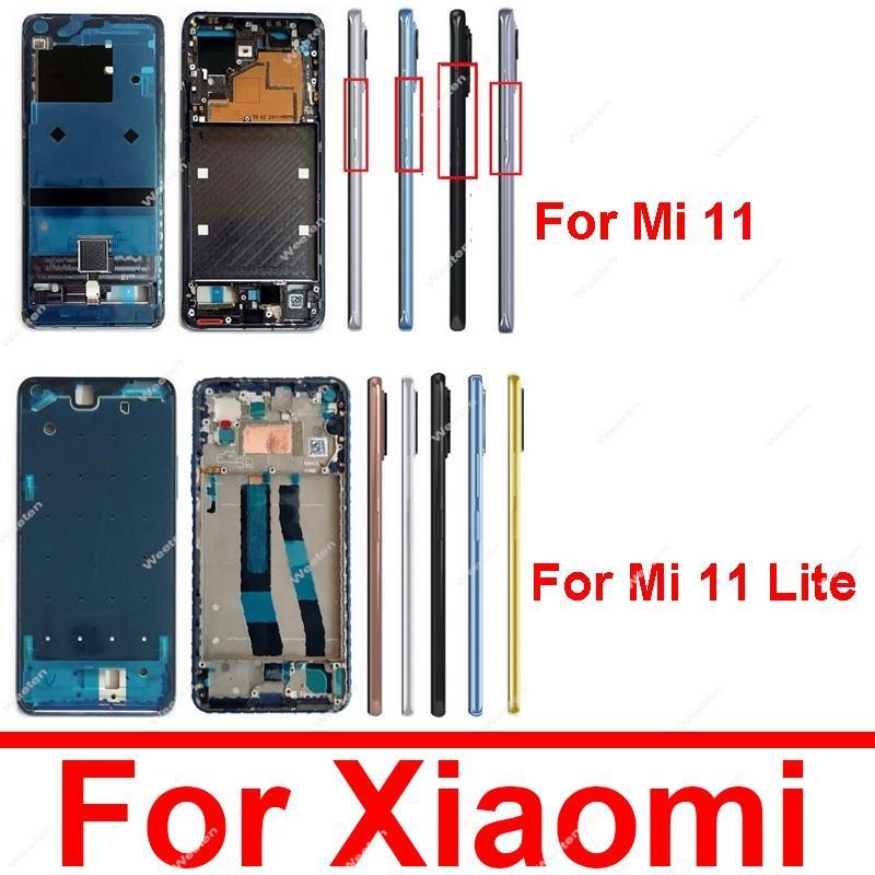 กรอบกลางสําหรับ Xiaomi Mi 11 Mi 11 Lite 11 Lite 5G NE ด้านหลัง BEZEL แผ่นแชสซีกรอบกลาง BEZEL แผ่นอะไหล่