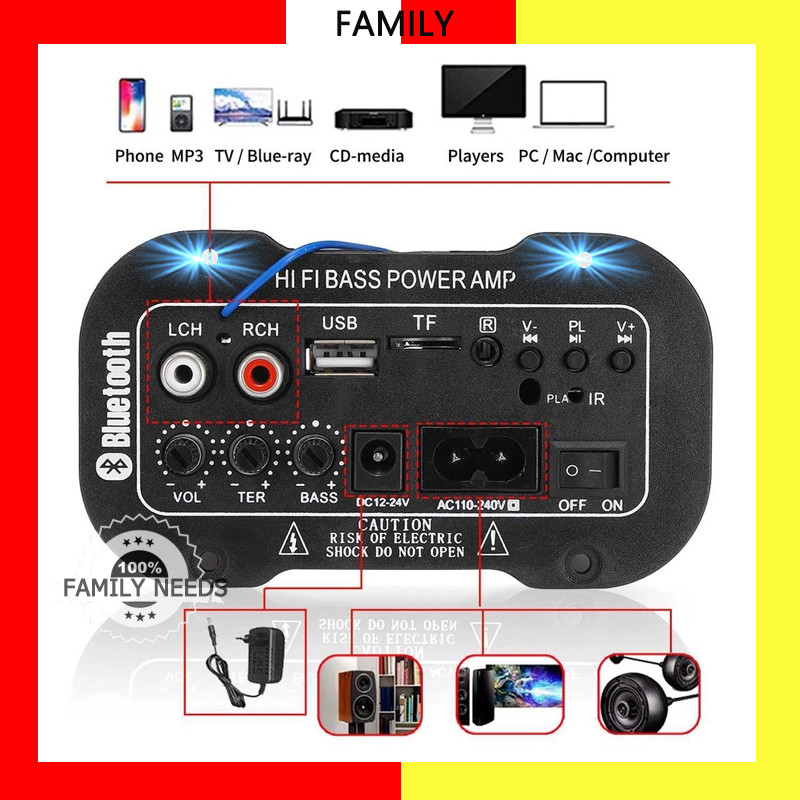 แอมป์จิ๋ว เเอมป์จิ๋ว 12V แอมป์บลูทูธ D10 900W ขยายเสียง12v/24v เครื่องขยายเสียง 2ch 220v bluetooth แ
