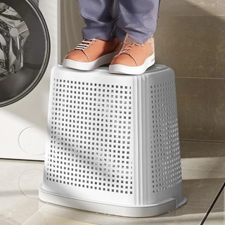 ตะกร้าผ้า ตะกร้าใส่ผ้า ตะกร้าพลาสติก clothes basket ขนาด 36.5*25*34ซม. สไตล์มินิมอล เข้ากับทุกบ้าน