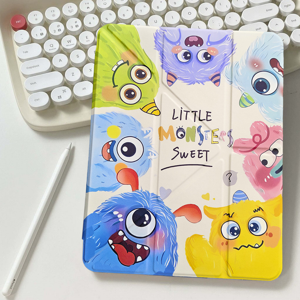 Yรอยยับ3พับได้Samsung Tab for S10 S9 S9FE S10lite A9+ A9 S6lite S9+ S9FE+ S7 S8 + S10+มีช่องใส่ปากกา