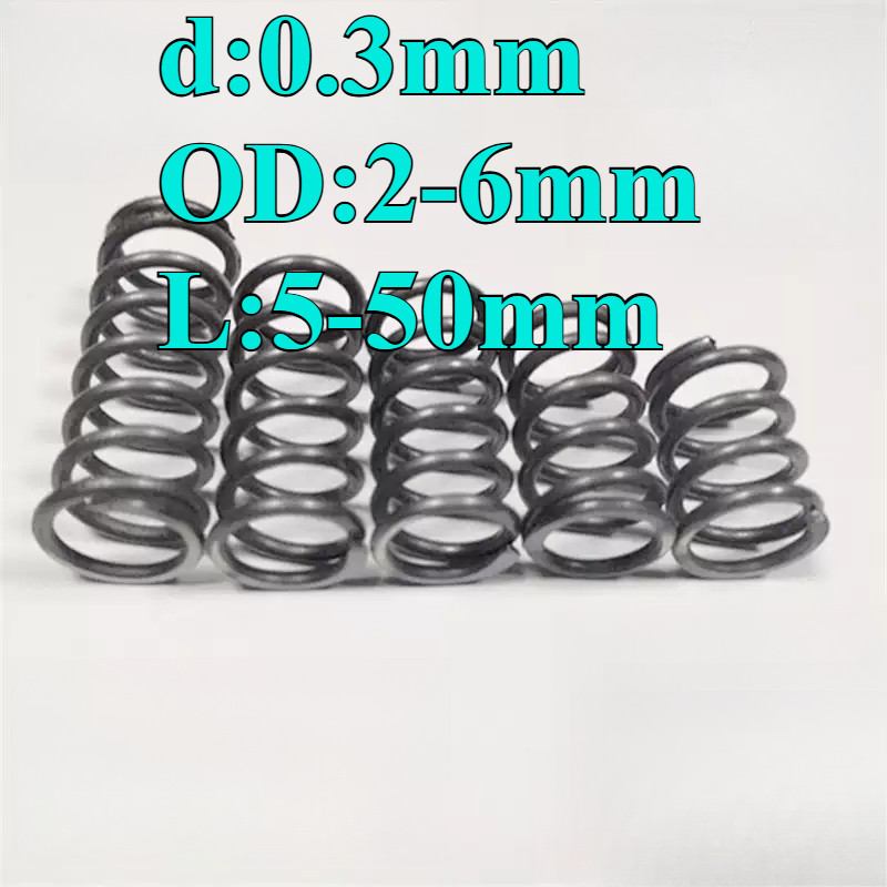 65Mn Spring Steel Compression Spring d0.3mm * OD2-6mm Strong Pressure Return Spring Compression Spri