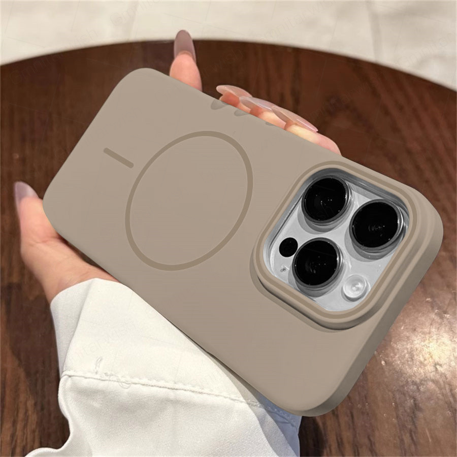 เคสแม่เหล็กสีทึบด้านสําหรับ iPhone 14 13 12 Pro Max Plus mini PC เคสกันกระแทก